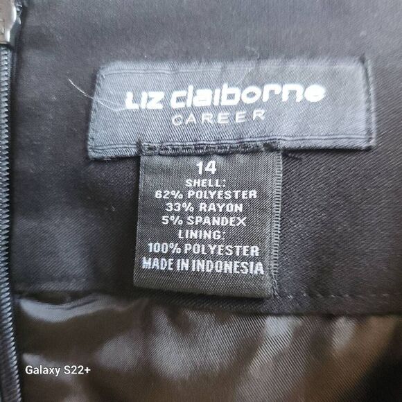K6  Liz Claiborne black Career skirt - Picture 5 of 5